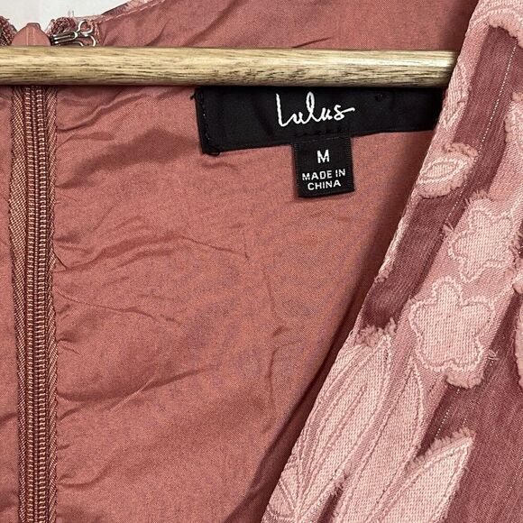 Lulus meant to shine mauve floral long sleeve mini dress womens medium NEW - Picture 4 of 10